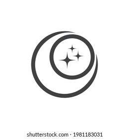 Plantilla vectorial del logotipo de la ilustración lunar