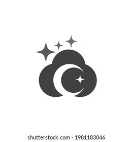 Moon illustration logo vector template