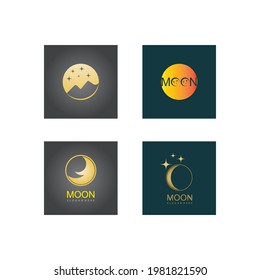 Moon illustration logo vector template