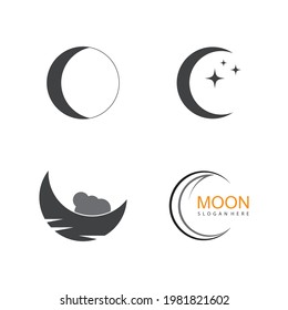 Moon illustration logo vector template
