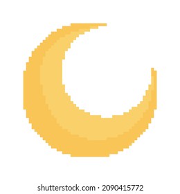 moon illustration with pixel theme on white background