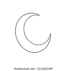moon illustration. Symbol of new beginning, dreaming, romance, fantasy, magic. Black, grey colors, circle, full view. crescent with face Design elements tattoos stickers