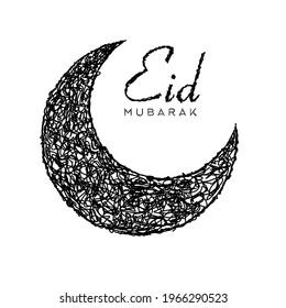 Moon Illustration vector for happy EID Mubarak concept