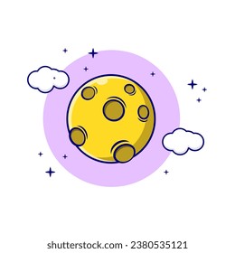 Moon illustration, Vector, Icon Isolated