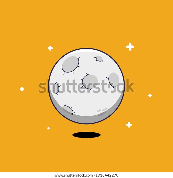 moon illustration,lovely planet, vector\
illustration isolated.