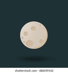 Moon illustrations , Flat icon .