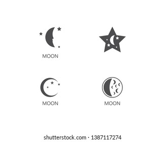 Moon ilustration logo vector template