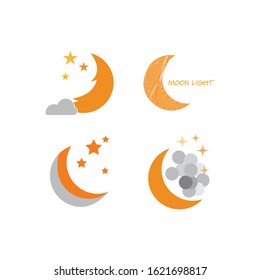 Moon ilustration logo vector template