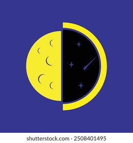 Moon ilustration logo vector template