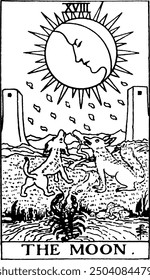 La Luna, una carta individual de tarot arcano mayor