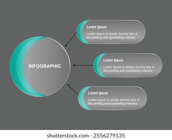 Moon infographic in glass style is used for information.