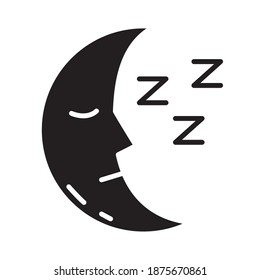 moon and Insomnia letters silhouette style icon vector illustration design