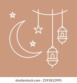 moon Islamic symbol set design