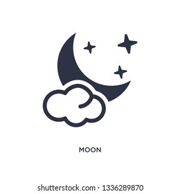 moon isolated icon. Simple element illustration from summer concept. moon editable logo symbol design on white background. Can be use for web and mobile.