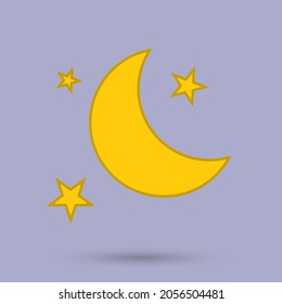Moon isolated object. Vector illustration.