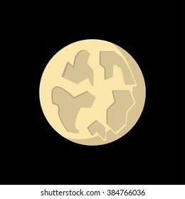 moon isolated on black background