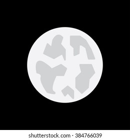 moon isolated on black background