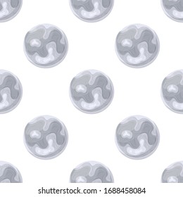 Moon isolated on white background. Solar system. Cartoon style vector illustration for any design.
