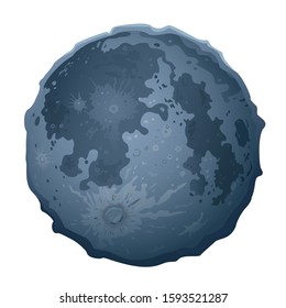 Moon Isolated on white. Vector illustration