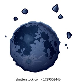 Moon isolated on white. Vector illustration