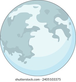 Vector aislado de la luna sobre fondo blanco