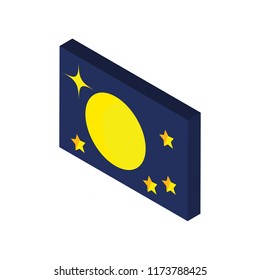 Moon isometric left top view 3D icon