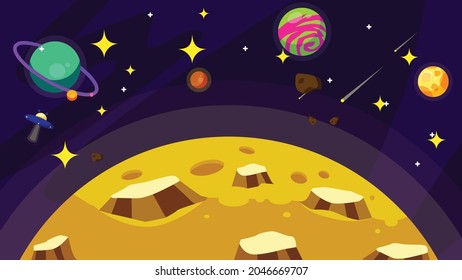 Moon Journey 1 - Space Background Illustration