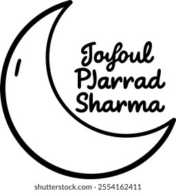 Moon and Joyful Sharad Purnima text isolated on white background concept as Camera movement Pan across the moon with Joyful Sharad Purnima text. Scene Isolated white background. De