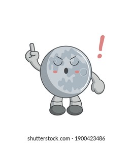 moon kawaii character design style with one finger gesture