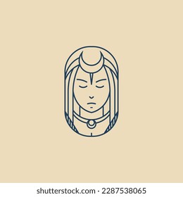 moon lady goddess logo design