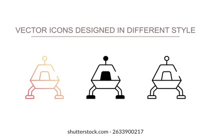 Lua Lander ícone design com fundo branco ilustração stock