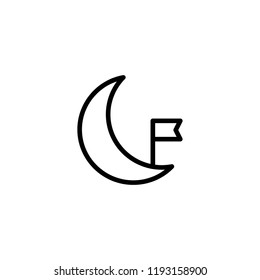 moon landing icon vector