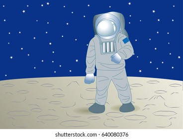 Moon landing scene / Vector image of Science