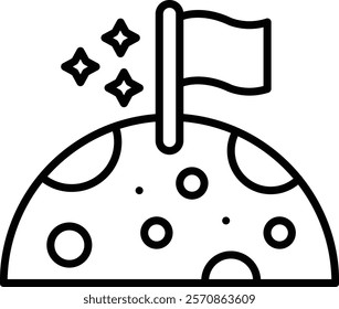 Moon Landing vector icon. Can be used for printing, mobile and web applications.