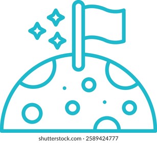 Moon Landing vector icon. Can be used for printing, mobile and web applications.