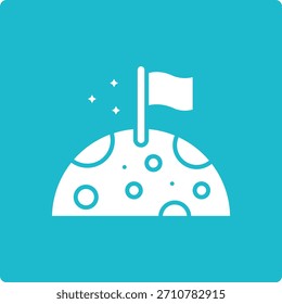 Mond Landing, Vektorsymbol. Kann für Druck-, Mobil- und Web-Anwendungen verwendet werden.