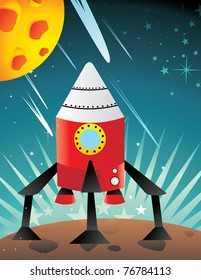 moon landing vector illustration