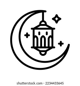 moon lantern icon vector illustration logo template isolated on white background