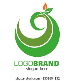 moon with leaf female logo template