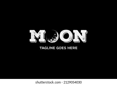 Moon Letter Text Word Font Type Typography Logo Design Vector