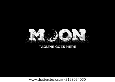 Moon Letter Text Word Font Type Typography Logo Design Vector