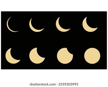 moon, light, dark night, round, yellow colour