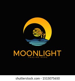 moon light logo design unique