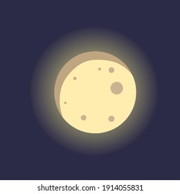 Moon light in night sky illustration vector design.  Sign and symbol