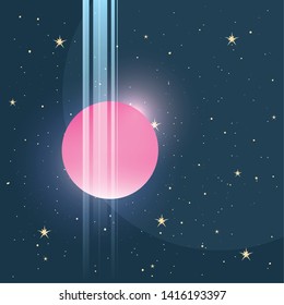moon light retro futuristic vector ilustration