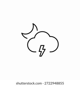 Vector de signo de icono de luna y relámpago