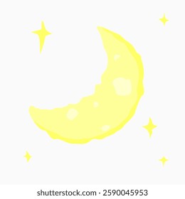 Moon like cookie freehand drawing vector