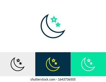 Icono de la línea de la luna vectorial 