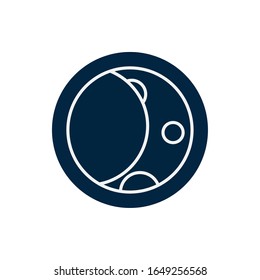 Icono de estilo de bloque lunar del cosmos futurista del espacio fuera del universo la aventura astronómica y el tema de exploración Ilustración vectorial
