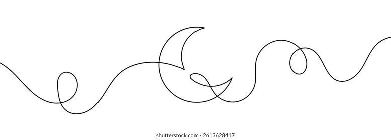 moon line editable stroke line, continuous one line drawing teamwork icons concept. single line vector illustration, civil society.